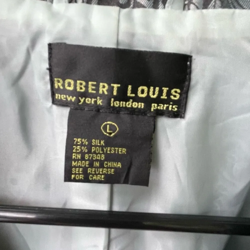 Robert Louis size L 75% silk brocade jacket. Two button front. - Picture 7 of 8